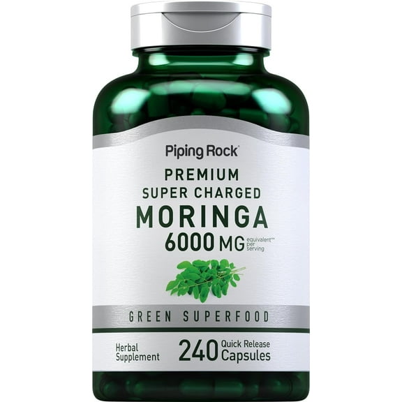 Moringa Oleifera 6000mg | 240 Capsules for Men and Women | by Piping Rock