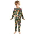 thumbnail image 6 of FORMRS Long Sleeve Top and Pants Pajama Set for Niños 2-Piece Sleepwear, Sizes 18M-8Y, Orange Mushroom, 6 of 6