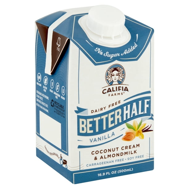 Califia Farms Better Half Dairy Free Vanilla Coconut Cream Almondmilk 16 9 Fl Oz Walmart Com Walmart Com Califia Farms Better Half Dairy Free Vanilla Coconut Cream Almondmilk 16 9 Fl Oz Walmart Com Walmart Com