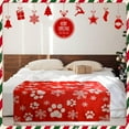 thumbnail image 4 of Christmas Animal Blanket Cute Dog Paws Flannel Blanket Red Snowflake Soft Blanket for Dog Lovers Bedding, 50" x 60", 4 of 6