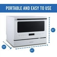 thumbnail image 2 of Farberware Professional 6 Piece Countertop Dishwasher, Glass Door, White, 2 of 5