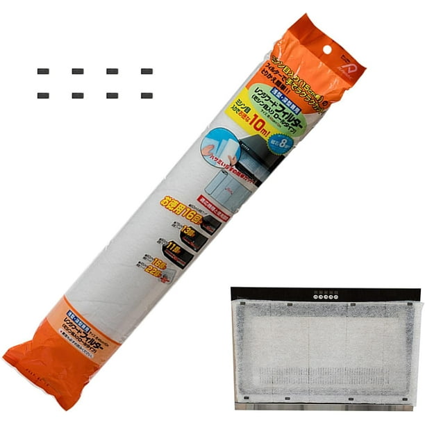 Papel de filtro de aceite para campana extractora - Tela no tejida absorbente de aceite de 10 m - Suministros de limpieza de cocina Adhesivo de filtro universal para campana extractora para absorber JAMW Sencillez