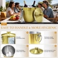 thumbnail image 3 of LRYYBTI Ice Bucket with Lid - 3L Double Wall Stainless Steel Ice Bucket Keeps Frozen Longer - Insulated Ice Bucket with Tong and Strainer - Perfect for Parties, Cocktail bar, Wine, Champagne, Gold, 3 of 7