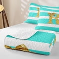 thumbnail image 4 of Erosebridal Bow R Letter Quilt Full for Boys Girls, Fashion Stripes Line Full Bedspread Sets, 3-Piece, 4 of 7