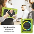 thumbnail image 3 of Case for iPad Air 5th Generation / iPad Air 4th Generation 10.9 inch with Screen Protector, 360 Degree Rotating Kickstand Hand Strap Shockproof Cover with Shoulder Strap, Lime, 3 of 7