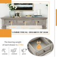 thumbnail image 4 of Deiokin Table Console Rétro Classique 50 Pouces, Table d'Entrée en Pin Massif avec 3 Tiroirs et Étagère Ouverte, 4 of 9