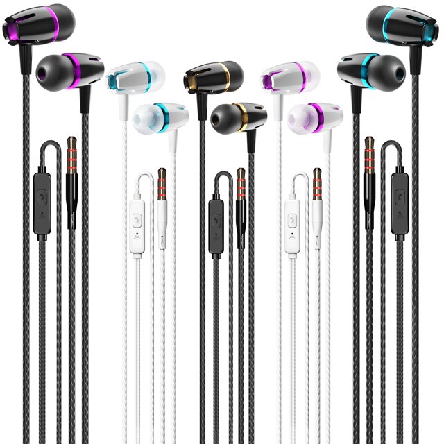 Earphones Kirababy, paquete de 3 auriculares intraurales con micrófono para iOS/Android