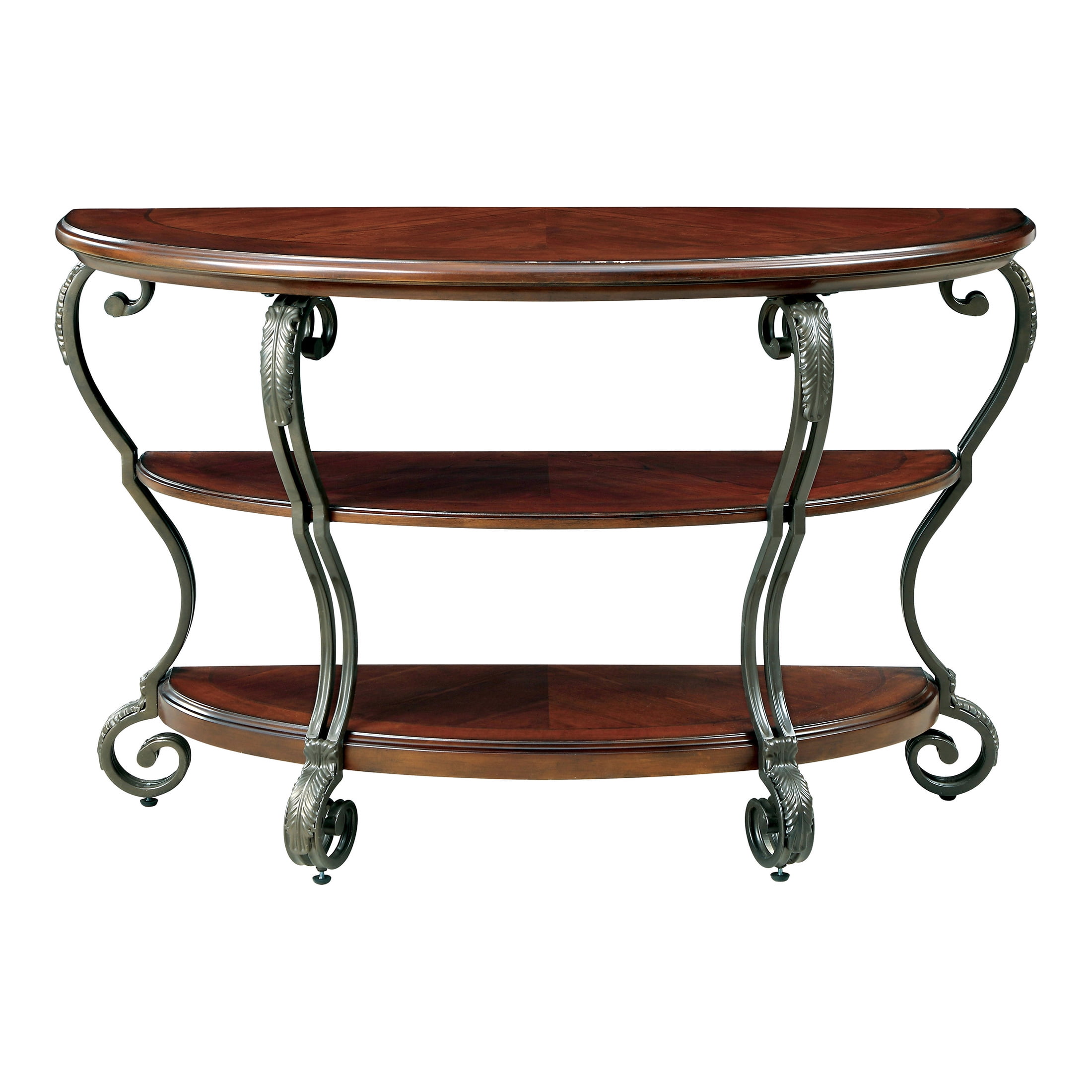 Furniture of America Ezell 2-Shelf Console Table, Brown Cherry