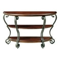 thumbnail image 4 of Furniture of America Ezell 2-Shelf Console Table, Brown Cherry, 4 of 10