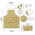 thumbnail image 7 of White Flower Leaves Yellow Pattern Apron-Garden Aprons for Women with Pockets-Cotton Linen Waterproof Kitchen Cooking Gardening Aprons Adjustable for Kitchen,Cooking,BBQ and Salon 33x27 Inch, 7 of 7