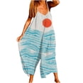 thumbnail image 1 of Leutsin Women's Personalized Print Straps Wide Leg With Pockets Vintage Jumpsuit, 1 of 7