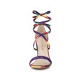 thumbnail image 6 of BLISSFUL STEP Women's Tie Dye Lace up Sandal Prom Open Toe Stiletto Heels Sandals, 6 of 8