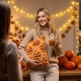 thumbnail image 6 of 2026 Halloween Pillow Covers 18x18 Inch Soft Plush Faux Wool Textured Throw Pillow Covers Cute 3D Decorative Cushion Cases for Couch Sofa Bedroom Home Decor, 6 of 9