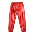 thumbnail image 3 of Kaerm Kids Girls Shiny Metallic Dance Pants Stage Performance Hip-hop Jazz Dancewear Athletic Trousers Red 6, 3 of 6