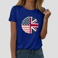 thumbnail image 2 of ORT American Flag T Shirt Patriotic Shirts Women 4th of July Tee Tops Crewneck Summer T-Shirt(Z3-Blue,S), 2 of 4