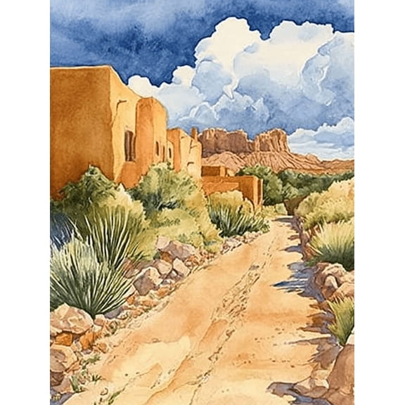 Southwest Desert Road Landscape Canvas Print/Wall Art， Perfect for Living Room， Bedroom， Dining Room， Office， and Gallery Wall Decor