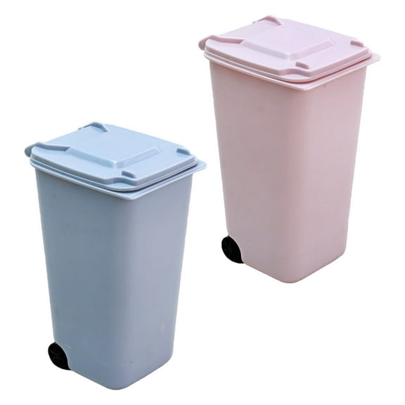 MERRYHAPY Waste Basket with Lid in Pink for Study Room 2Pcs