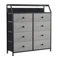 thumbnail image 1 of REAHOME 8 Drawer Wood Top Storage Dresser w/2 Drawer Organizers, Light Grey, 1 of 12