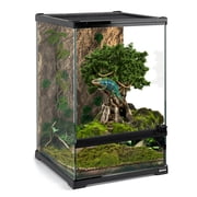 Mini Reptile Glass Terrarium Tank 8"x8"x12“ Full View with Front Opening Door and Enclosure Habitat Cage for Leopard Gecko Tarantula Young Lizard Hermit Crab Frog Insects Breeding Tank