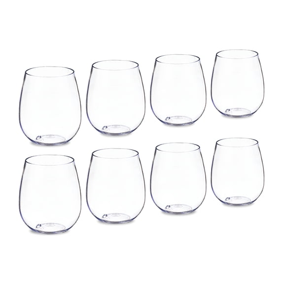 BPPEG Clear Plastic Wine Glasses,18.3 Fl Oz,8 Pieces,Disposable Wine Glasses for Parties