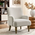 thumbnail image 2 of Armchair Chair, White, Fabric, Living Room Lounge Cafe Lobby Hospitality Restaurant, Modern Contemporary, HB37501, 2 of 9