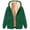 Green, variant on Unisex Fleece Hooded Winter Jacket Zip Up Warm Coat with Pockets Solid Color Casual Outerwear