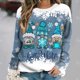 thumbnail image 1 of Ropa Harajuku de Papá Noel para mujer, Camiseta de algodón de gran tamaño, Tops informales con cuello redondo, ropa de calle de manga larga a la moda para mujer, 1 of 4