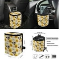 thumbnail image 4 of KUIFORTI Cow Sunflower 15 PCS Car Seat Cover Set Car Seat Cover Steering Wheel Cover Seat belt Cover Pad Car Cup Coasters Car Trash Bag Car Storage Box Rear View Mirror Cover Keychain, 4 of 6