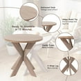 thumbnail image 4 of COZAYH Farmhouse Round Wooden End Table with Cross Legs, Vintage Grey, Set of 2, 4 of 8