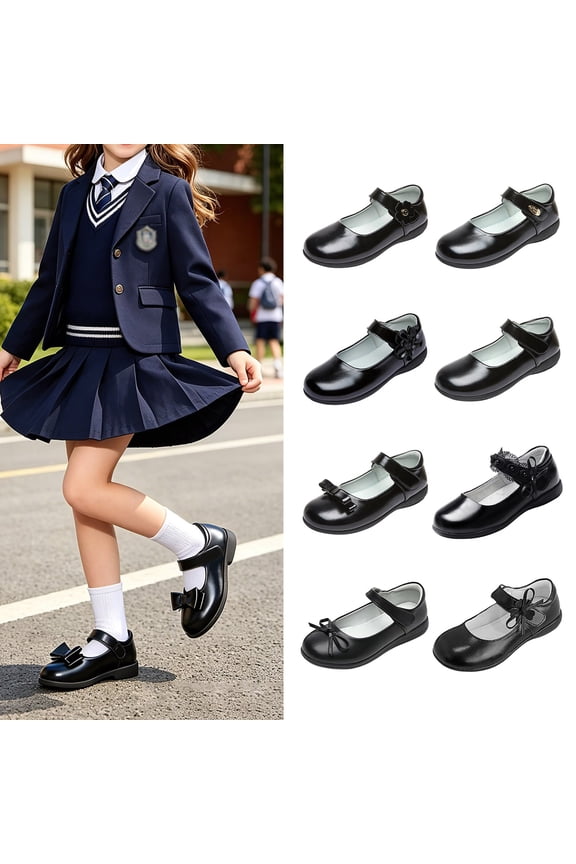 Girls Mary Jane Shoes School Uniform Flats Cute Dress Shoes for Girls Wedding Back to School Black Dress Shoes for Girls Lightweight Flat School Shoes Ballet Students Shoes