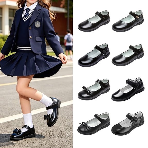 ibiyuan Toddler Girls Dress Shoes Little Kids Mary Jane Ballet Flats Flower Girl Wedding Party School Uniform Shoes