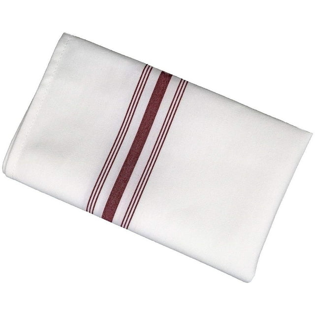Oversize BISTRO BURGUNDY STRIPE 10 Piece Cloth Dinner Table Napkins 18
