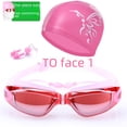 thumbnail image 3 of Gafas de natación antivaho impermeables de alta definición para hombres y mujeres, protección ocular para adultos, gafas de natación de moda, juego de gorro de natación, 3 of 5