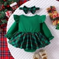 thumbnail image 5 of Infant Christmas Dresses for Girls Long Sleeve Crew Neck A-Line Winter Outfits Romper Christmas Outfits 0-3 Months Girls Dresses, 5 of 8