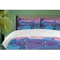 thumbnail image 4 of Ambesonne Mushroom Duvet Cover Sets, River Mushrooms Trees, 2-Queen, Blue Fuchsia, 4 of 7