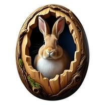 Bunny in Nest Hanging Ornament, Christmas/Easter/Halloween/Daily Tree Decoration, Flat Owl Gifts for Grandparents, Parents, Kids, Neighbors, Friends Owl Ornaments for Christmas Tree