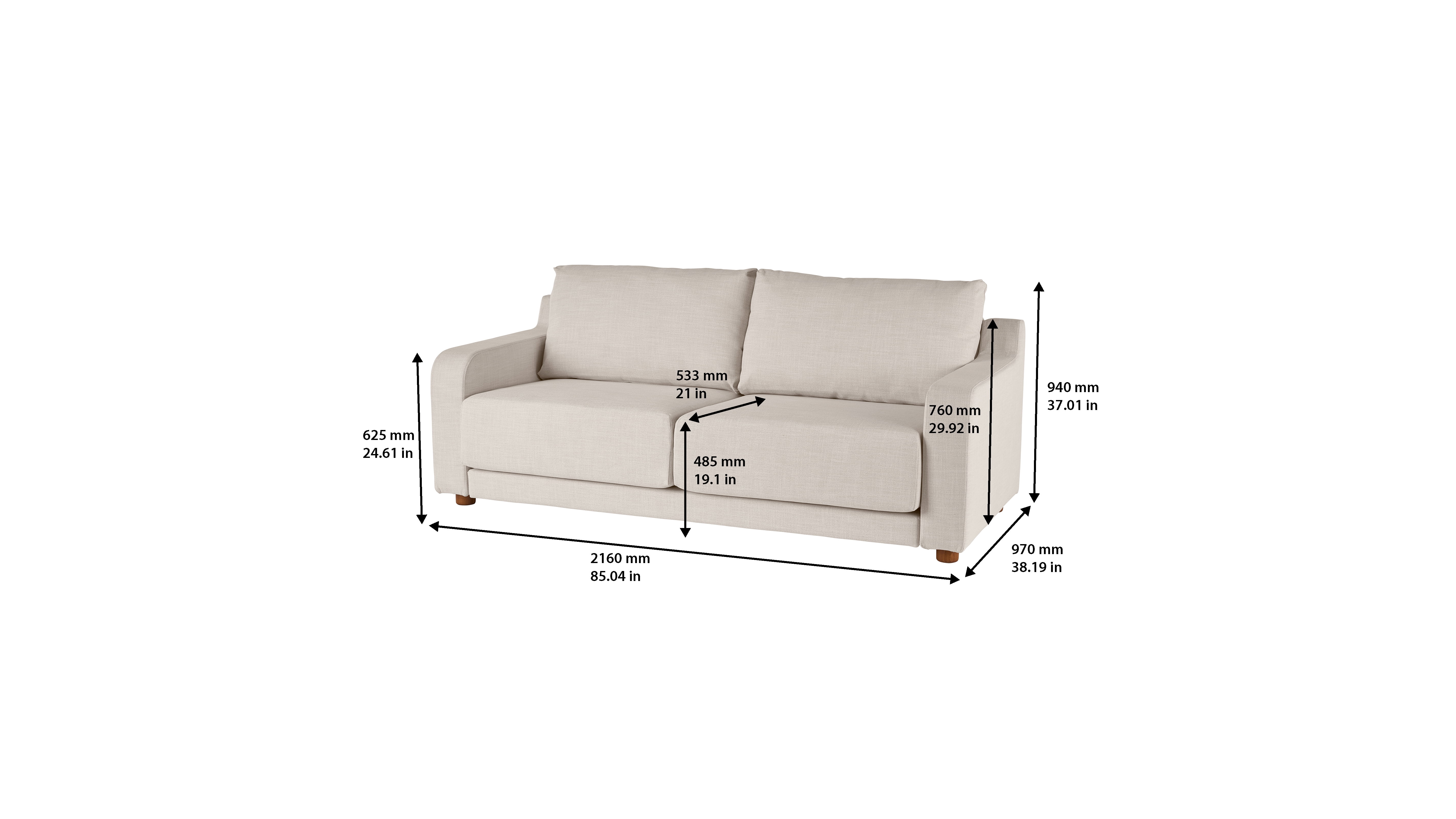 Better Homes & Gardens Owen Slope Arm Sofa, Effie Linen