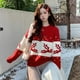 thumbnail image 2 of Jerséis tejidos con cuello redondo para mujer, suéter de manga larga de Jacquard a la moda para otoño e invierno, Tops de punto que combinan con todo, 2 of 5