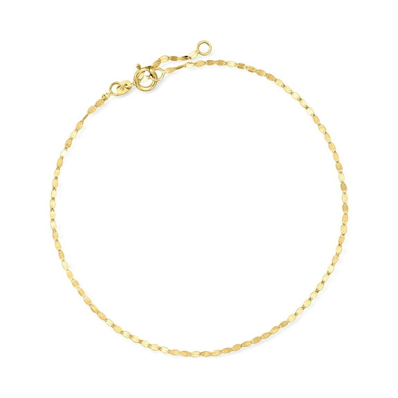 Pure Collection by Ross-Simons Italian 1.6mm 14kt Yellow Gold Lumachina-Chain Anklet, Women's, Adult