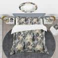 thumbnail image 2 of Designart 'Golden Foliage II' Mid-Century Modern Duvet Cover Set, 2 of 4