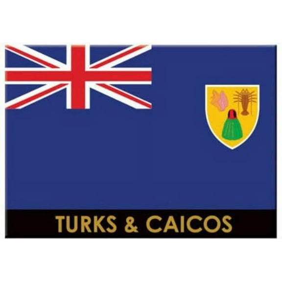 Turks & Caicos Flag Caribbean Fridge Collector's Souvenir Magnet 2.5 inches X 3.5 inches