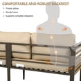 thumbnail image 6 of 4-Piece Outdoor Furniture Set, Large Metal Patio Conversation Set with Cushion & Acacia Wood Tabletop, Brown, 6 of 9