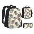 thumbnail image 2 of Naloa 70s Disco Ball Print Large Capacity Backpack Lunch Bag Pencil Case Combination 3 Piece Set for Student, 2 of 8