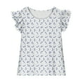 thumbnail image 4 of Spazoro Toddler Girls T-shirts, Crewneck Summer Casual Dot Print Short Sleeve Tops Tee Blue Size 6 T, 4 of 9