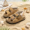 thumbnail image 2 of Meckior Toddler Boy Sandals PU leather Soft Sole Shoe Anti-Slip Shoes for Little Kids, 2 of 8