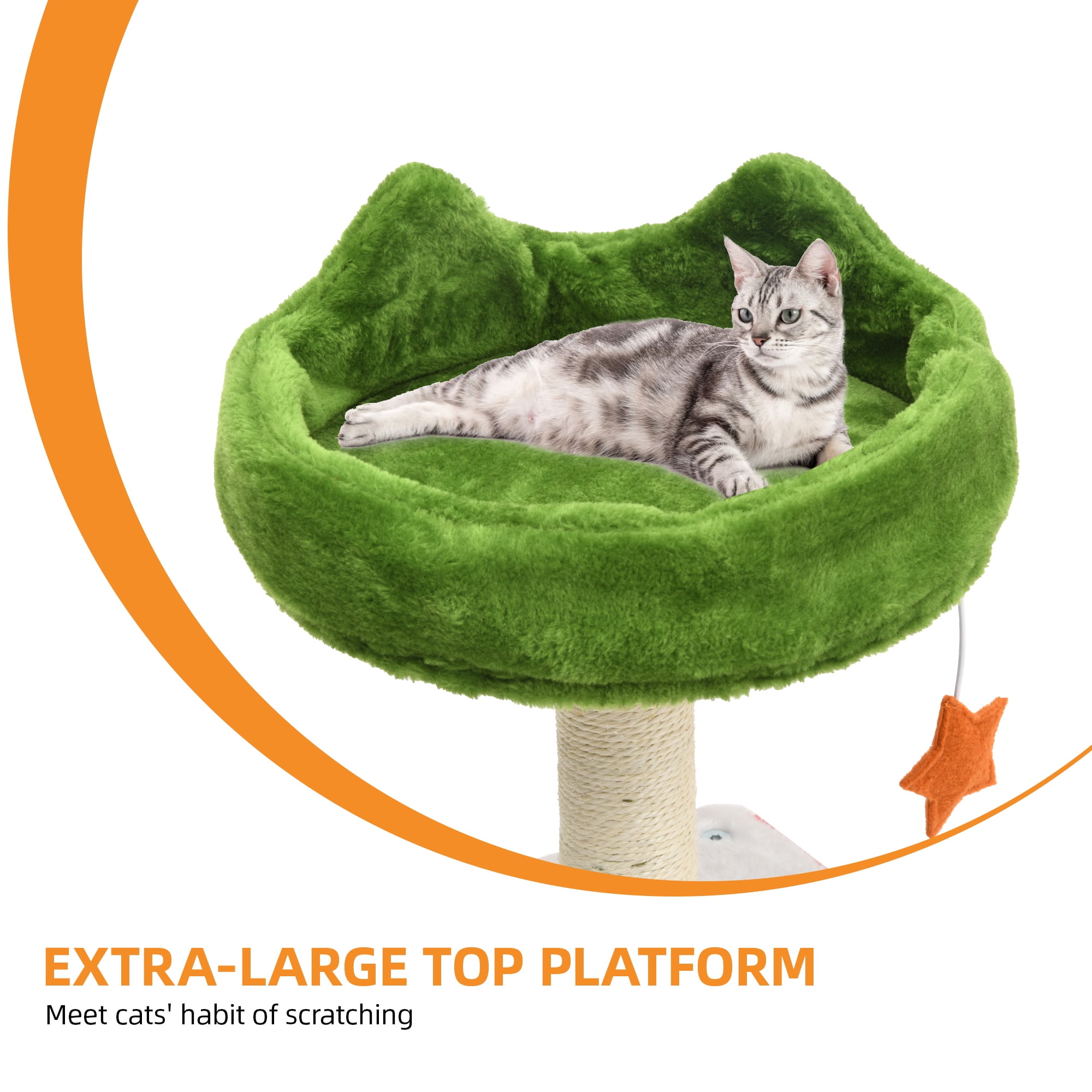 Uforic 54" Cat Tree Tower Condo, Multi-Level Christmas Decor Cat Climbing Tower with Top Perches, Hammock,  Scratching Posts, Indoor Kittens' Play Center
