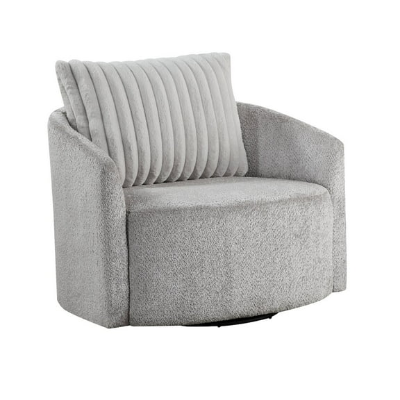 Lexicon Francine Chenille Swivel Chair in Gray