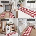 thumbnail image 5 of Red and White Plaid Pattern Kitchen Rugs Sets Of 3,Kitchen Runner Rugs Non Skid Washable,Decorative Kitchen Floor Mats for Kitchen,Sink,Laundry,17"x30"+ 17"x47" + 17"x59", 5 of 6