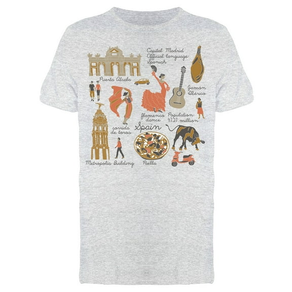 Flamenco Doodles Sketch T-Shirt Men -Image by Shutterstock, Male Medium