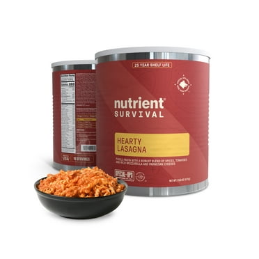 Nutrient Survival Hearty Lasagna Emergency Food, 40 Essential Nutrients, 10 Servings